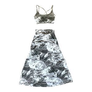 vintage deadstock renaissance print skirt set